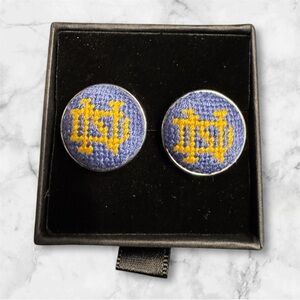 Needlepoint cufflinks - Notre  Dame University